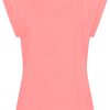T-Shirt mit turn-up Ärmel in apricot