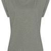 T-Shirt mit turn-up Ärmel in grau