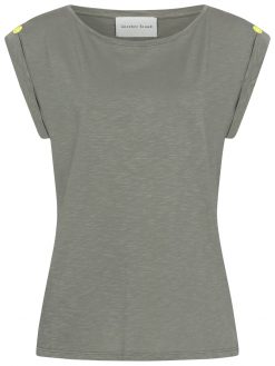 T-Shirt mit turn-up Ärmel in grau