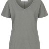 T-Shirt mit V- Ausschnitt in grau