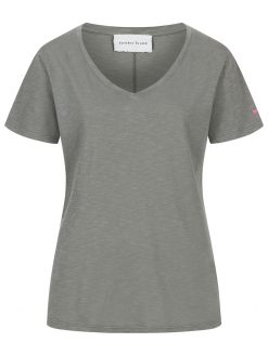 T-Shirt mit V- Ausschnitt in grau