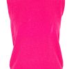 Kaschmir Top in Netzoptik mit Palmen in neon pink