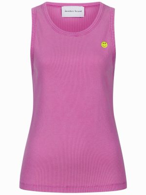 Rib Top in fuchsia mit Smiley