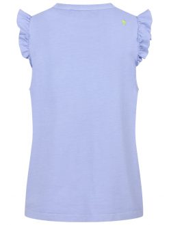 Top mit Ruffles in flieder Rückansicht