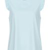 Top mit Ruffles in eisblau