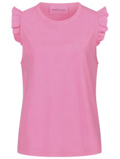 Top mit Ruffles in neon pink