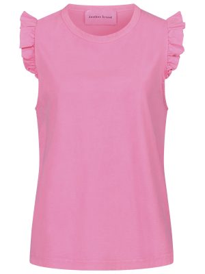 Top mit Ruffles in neon pink