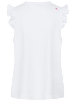 Top mit Ruffles in weiss Rückansicht