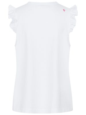 Top mit Ruffles in weiss Rückansicht