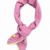 Bandana rosa weiß gestreift, gebunden